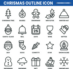 Outline Christmas icon sheet