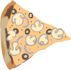 pizza watercolor painting.	