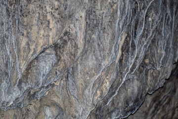 Rock formations inside a cave - stalactites and stalagmites