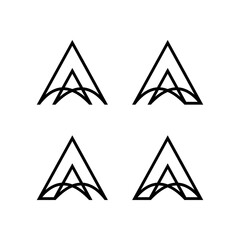 set Premium design Logo with initial, letter, alphabet AA for company branding and other	