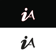ia letter logo design, icon, symbol, template  - obrazy, fototapety, plakaty