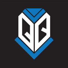 QQ letter logo design on black background. QQ creative initials letter logo concept. QQ letter design.
