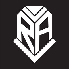 RA letter logo design on black background. RA creative initials letter logo concept. RA letter design.
