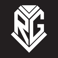 RG letter logo design on black background. RG creative initials letter logo concept. RG letter design.
