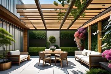 Fototapeta premium living room with a patio