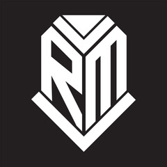 RM letter logo design on black background. RM creative initials letter logo concept. RM letter design.
