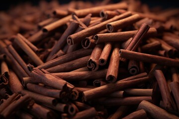 Illustration of several cinnamon sticks. Generative AI