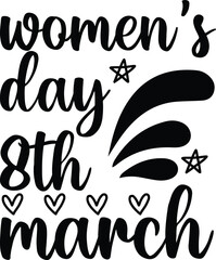Women's day svg design. Women's day T-shirt Design for svg cut file Free Vector