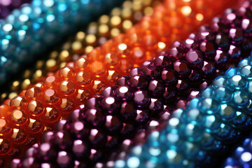 Diy braided bracelets made of colored beads - obrazy, fototapety, plakaty