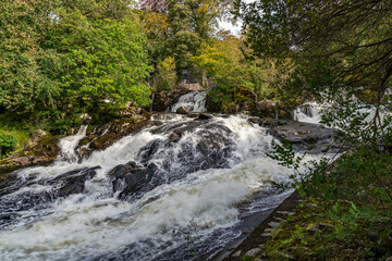 River in full flood after a lot of rain, North Rain