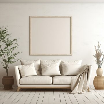 Contemporary living room with sofa interior design. AI generated image