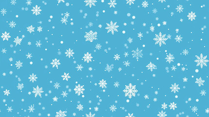 Christmas snowflakes on a light blue background, repeatable seamless pattern