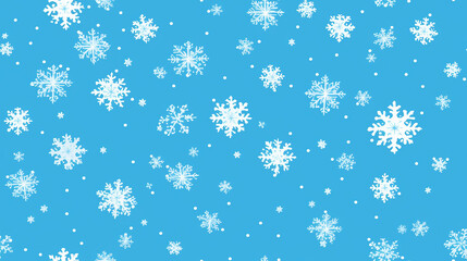 Christmas snowflakes on a light blue background, repeatable seamless pattern