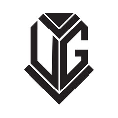 UG letter logo design on white background. UG creative initials letter logo concept. UG letter design.
