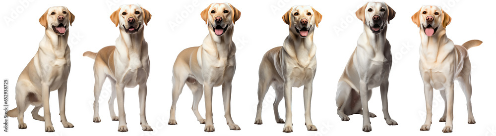 Wall mural Smiling adult labrador  dog, pedigree dog breed isolated on transparent background generative ai