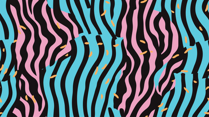 Zebra colorful seamless pattern. Vector animal skin print. Fashion stylish organic texture.