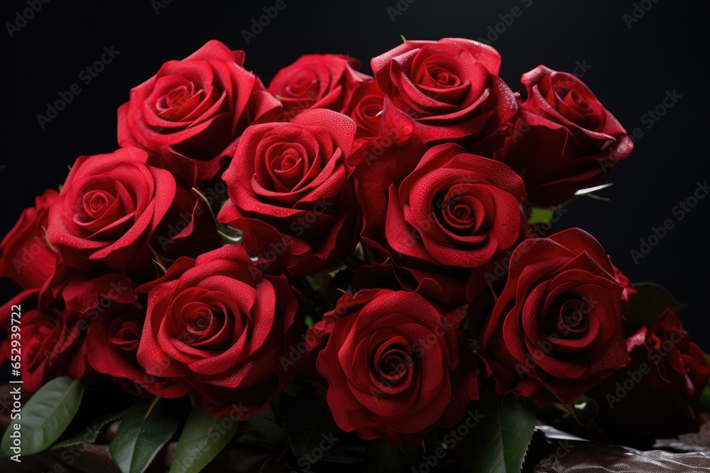 Aufkleber a beautiful bouquet of red roses sitting elegantly on top of a table. perfect for adding a touch of 