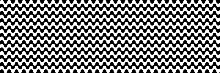 horizontal trendy black and white wavy design for pattern and background.