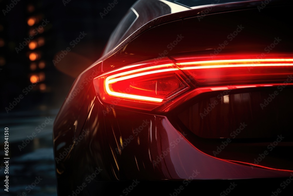 Aufkleber a detailed close-up view of the tail lights of a car. this image can be used to depict various theme