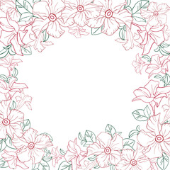 Obraz na płótnie Canvas Jasmine exotic flower banner, hand drawn vector illustration for card or wedding invite