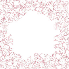 Jasmine exotic flower, hand drawn vector illustration for card or wedding invite
