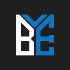 BE letter logo design on black background. BE creative initials letter logo concept. BE letter design.
