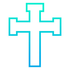 Outline gradient holy cross icon
