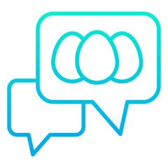 Outline gradient Easter chat icon
