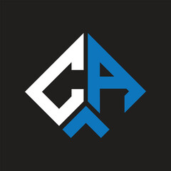 CA letter logo design on black background. CA creative initials letter logo concept. CA letter design.
