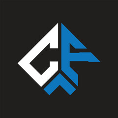 CF letter logo design on black background. CF creative initials letter logo concept. CF letter design.
