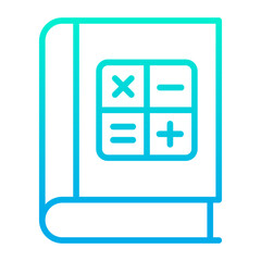 Outline gradient Maths Book icon