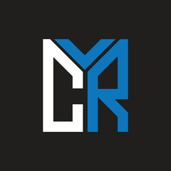 CR letter logo design on black background. CR creative initials letter logo concept. CR letter design.
