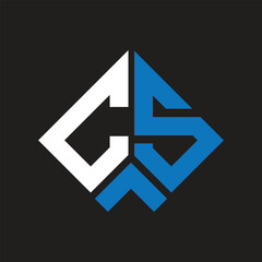 CS letter logo design on black background. CS creative initials letter logo concept. CS letter design.
