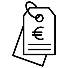 Outline Euro tag icon