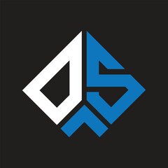 DS letter logo design on black background. DS creative initials letter logo concept. DS letter design.
