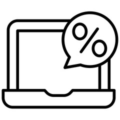 Outline Laptop Discount icon