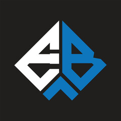 EB letter logo design on black background. EB creative initials letter logo concept. EB letter design.
