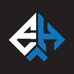 EH letter logo design on black background. EH creative initials letter logo concept. EH letter design.
