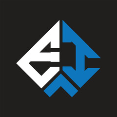 EI letter logo design on black background. EI creative initials letter logo concept. EI letter design.
