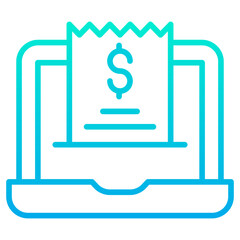Outline gradient Laptop Invoice icon