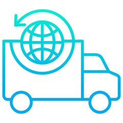 Outline gradient Global Delivery truck icon