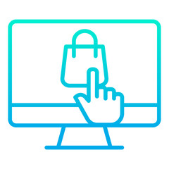 Outline gradient Desktop Purchase icon