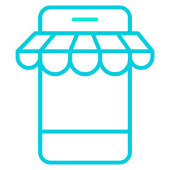 Outline gradient Mobile store icon
