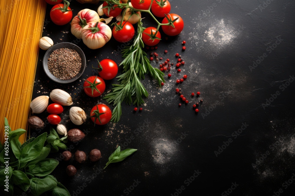 Poster A wide variety of different types of food arranged on a table. Perfect for showcasing a diverse range of culinary options.