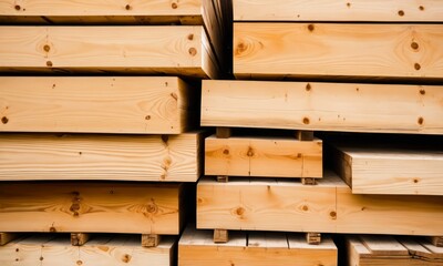 Wooden boards, lumber, industrial wood, timber