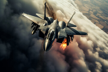 A fighter plane in the air