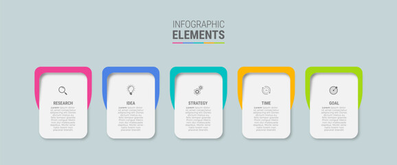 Obraz premium Business infographic template design icons 5 options or steps