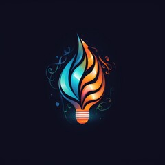 Circle water logo, wind sphere plant leaves, wings flame sun abstract infinity, Generative Ai