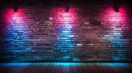 Vibrant Red and Blue Neon Lighting Effect