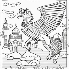 griffins-coloring-book-page-simple-cartoon-happy-fun-black-and-white-bw-line-art-ultra-hd
